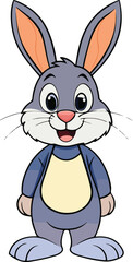 Cute cartoon rabbit and bunny vector art