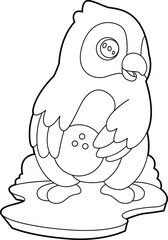 Parrot Bowling Bowling ball Animal Vector Graphic Art Illustration