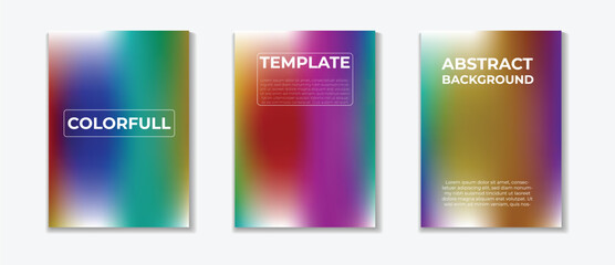 Colorful Style Backgrounds Set in Colorfull Modern Template and Design