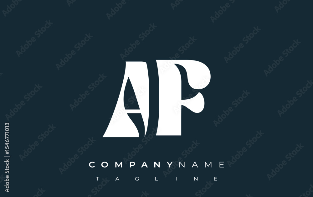 Fototapete af creative abstract typography logo design. elegant logo combining bold typography and creative sha