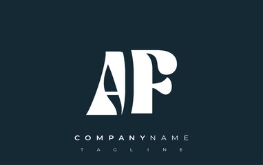AF Creative Abstract Typography Logo Design. Elegant logo combining bold typography and creative shapes, ideal for branding and identity solutions.