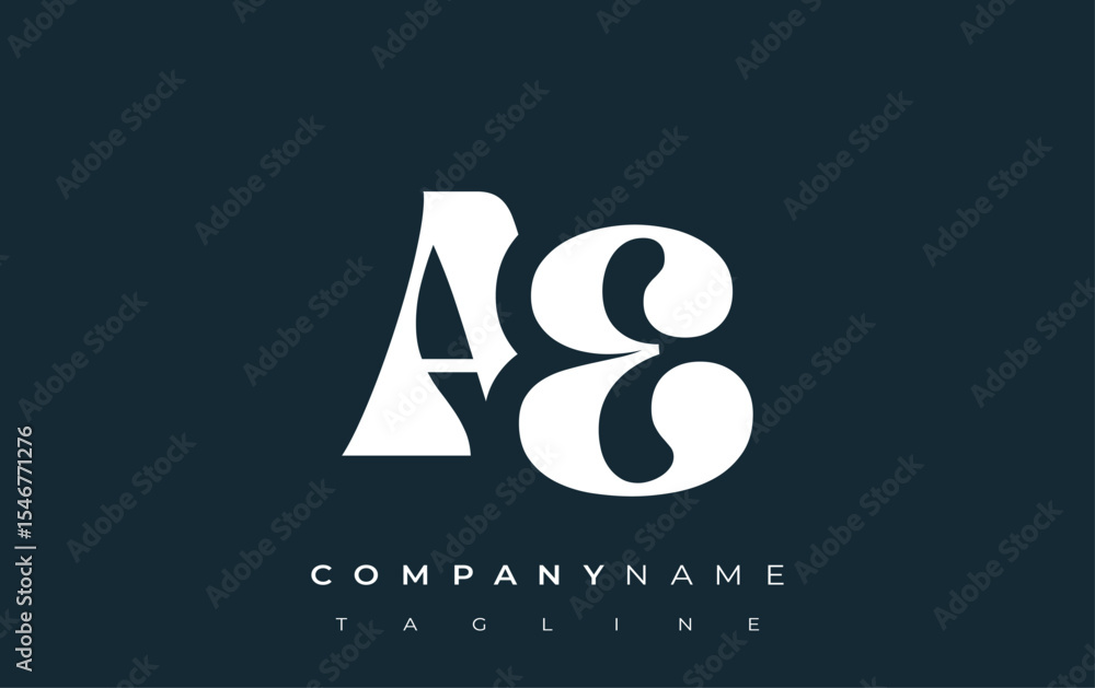 Fototapete ae creative abstract typography logo design. elegant logo combining bold typography and creative sha