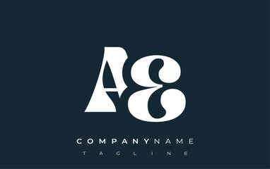 AE Creative Abstract Typography Logo Design. Elegant logo combining bold typography and creative shapes, ideal for branding and identity solutions.