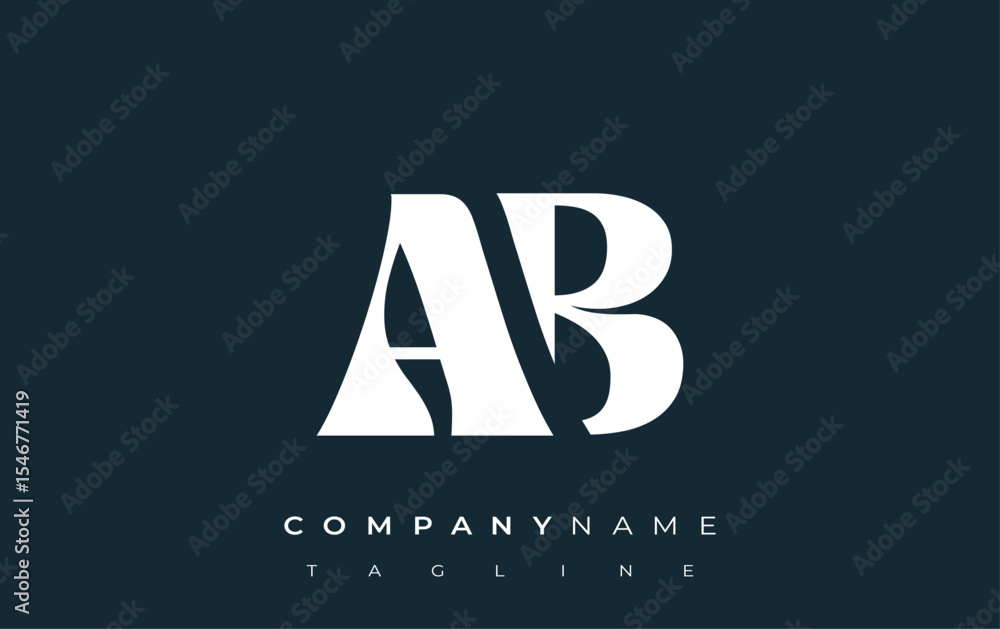 Fototapete ab creative abstract typography logo design. elegant logo combining bold typography and creative sha
