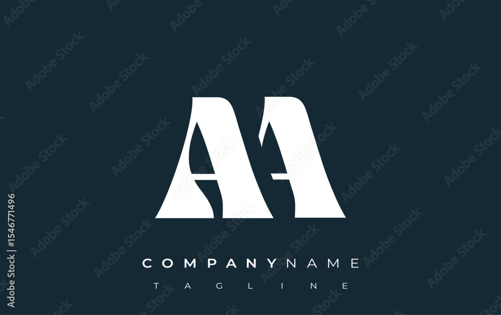 Fototapete aa creative abstract typography logo design. elegant logo combining bold typography and creative sha