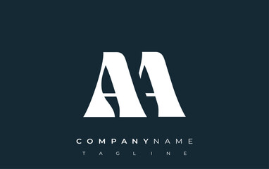 AA Creative Abstract Typography Logo Design. Elegant logo combining bold typography and creative shapes, ideal for branding and identity solutions.