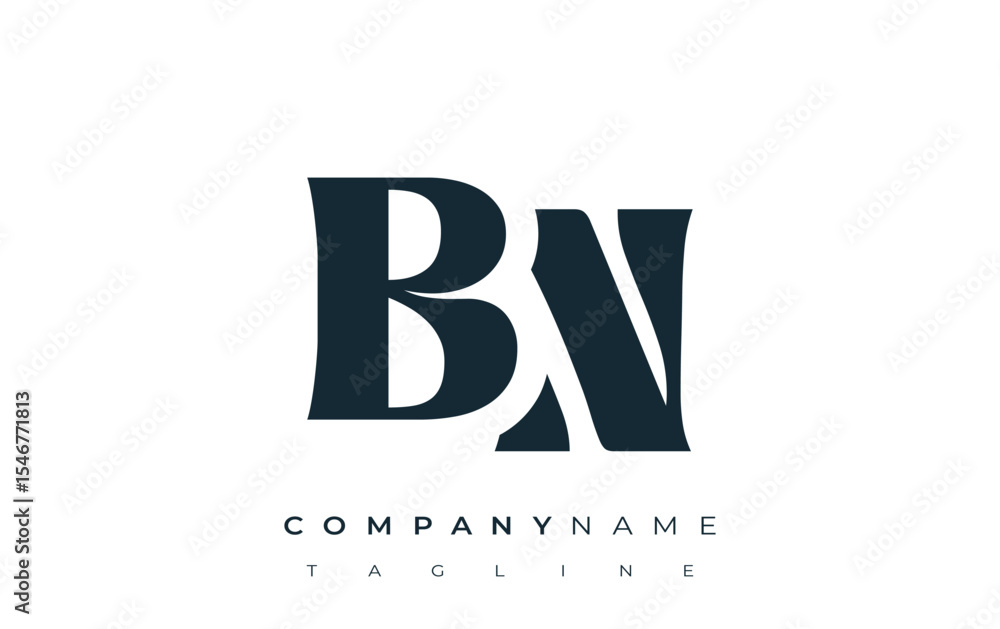 Fototapete bn creative abstract typography logo design. elegant logo combining bold typography and creative sha