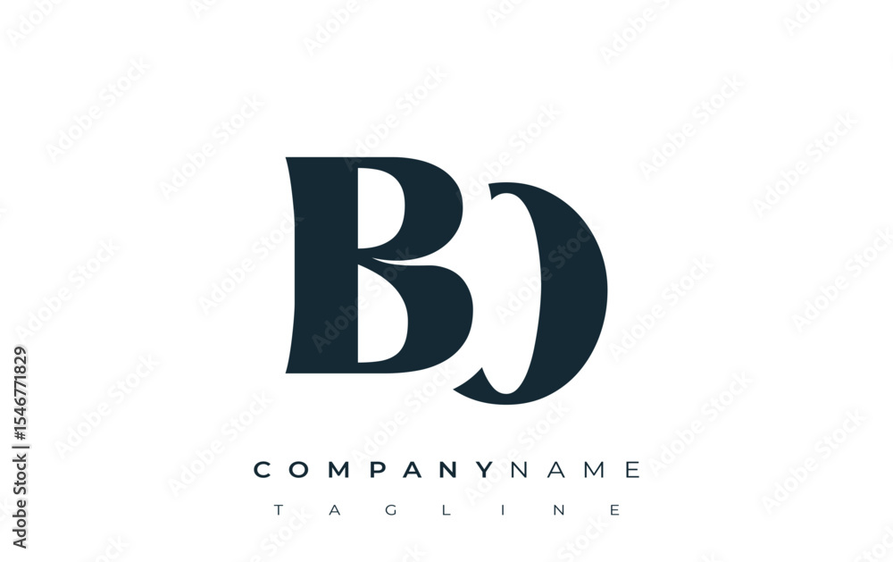 Fototapete bo creative abstract typography logo design. elegant logo combining bold typography and creative sha