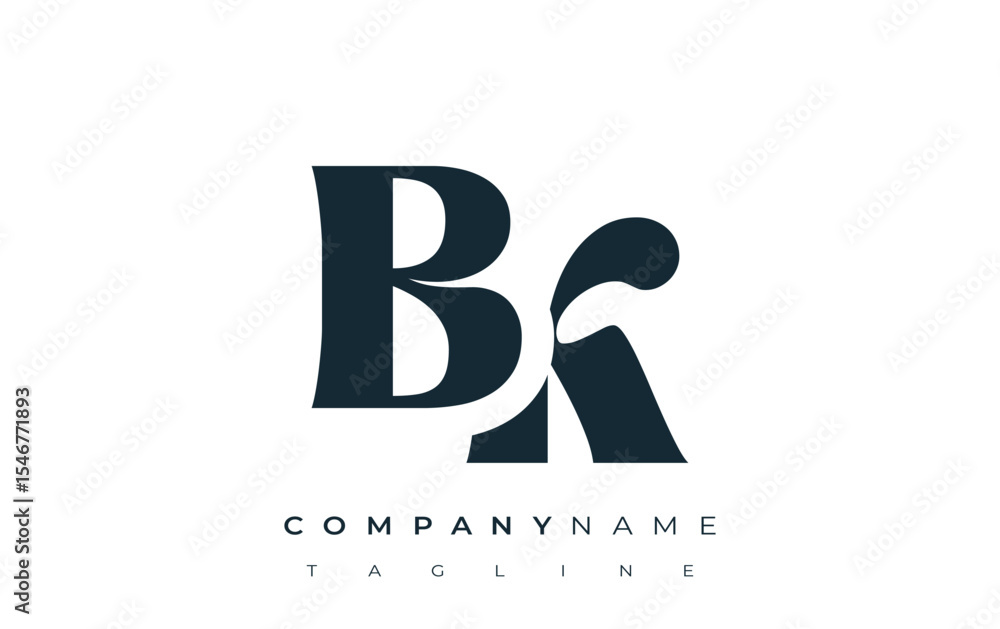 Fototapete bk creative abstract typography logo design. elegant logo combining bold typography and creative sha