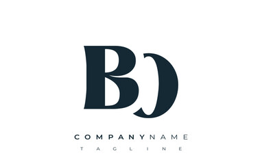 BO Creative Abstract Typography Logo Design. Elegant logo combining bold typography and creative shapes, ideal for branding and identity solutions.