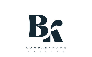 BK Creative Abstract Typography Logo Design. Elegant logo combining bold typography and creative shapes, ideal for branding and identity solutions.
