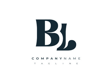 BL Creative Abstract Typography Logo Design. Elegant logo combining bold typography and creative shapes, ideal for branding and identity solutions.