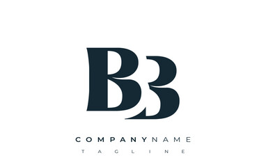 BB Creative Abstract Typography Logo Design. Elegant logo combining bold typography and creative shapes, ideal for branding and identity solutions.