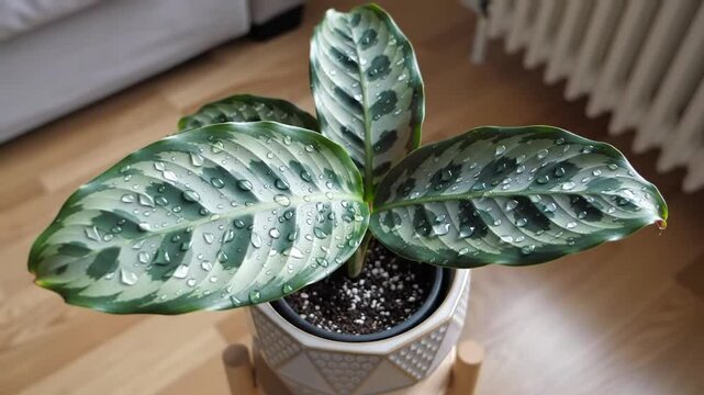 Prayer Plant Displaying Freshness And Vitality In Home Interior
