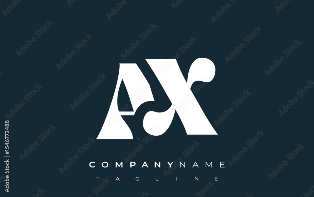 Fototapete ax creative abstract typography logo design. elegant logo combining bold typography and creative sha