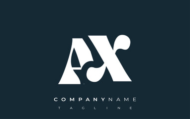AX Creative Abstract Typography Logo Design. Elegant logo combining bold typography and creative shapes, ideal for branding and identity solutions.