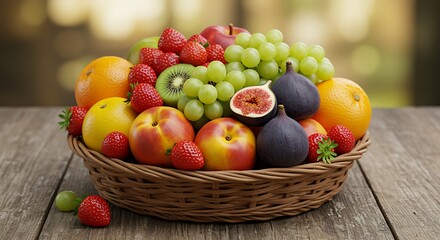 Vibrant Fruit Basket A Colorful Collection of Fresh Produce