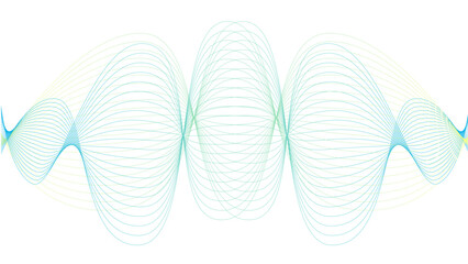 Vector curvy abstract line art wavy flowing dynamic blue white background in concept music or sound, wave, wind, information flow
