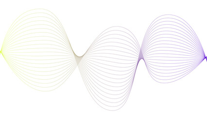 Vector curvy abstract line art wavy flowing dynamic blue white background in concept music or sound, wave, wind, information flow