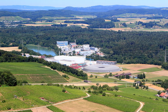 The research facility PSI, Villigen, Switzerland seen from the local hills