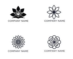 Abstract Floral Wellness Logo Set – 4 Elegant Vector Designs in Calming Tones for Spa, Beauty, and Eco Brands