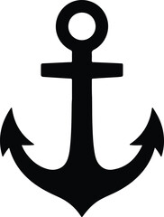 Silhouette Black anchor nautical icon symbol Vector Illustration