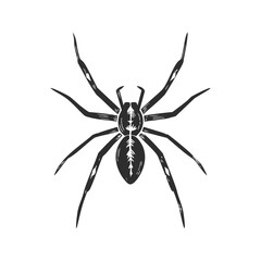 Spider Silhouette Illustration. Symbol Of Arachnid, Nature, And Halloween Themes. Isolated Vector Illustration