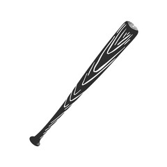 Baseball Bat Silhouette Illustration. Sports Equipment And Recreation Symbol Isolated Vector Illustration