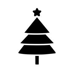 Christmas tree vector icon. Pine illustration sign. New year logo. Winter symbol. Christmas web icon.