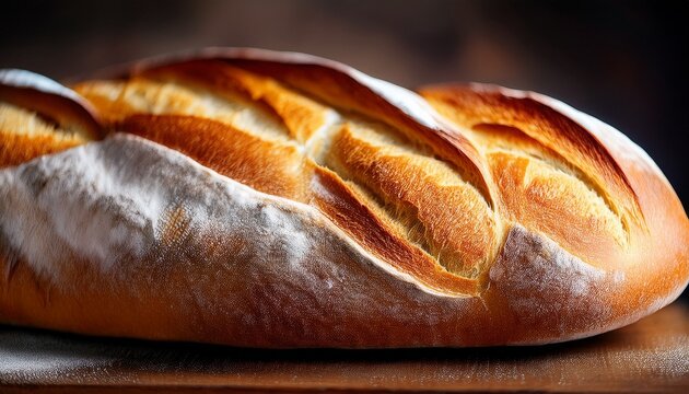 artisan bread crusty baguette detail