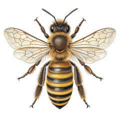 Detailed illustration of a honeybee dorsal view