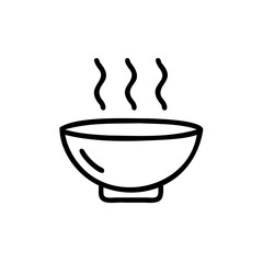 Steaming Hot Bowl Simple Line Art Icon Graphic Design Element food