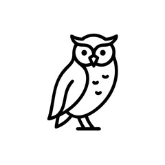 Line Art Owl Illustration Simple Bird Design Hadmade Graphic Icon vector