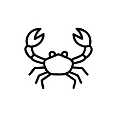 Line Art Crab Illustration Simple Seafood Icon Design Hadmade crustacean