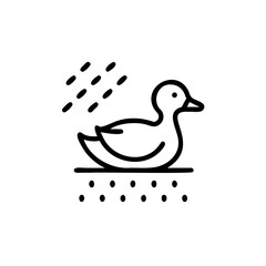 Simple Line Drawing Duck Bird Waterfowl Splashing Ground Texture Hadmade vector