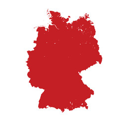 Map of Germany, sign silhouette. World Map Globe. Vector Illustration isolated on white background. Europe continent.