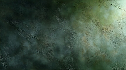 A serene polished stucco wall in deep olive green evokes calm and reflection.