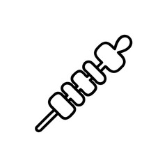 Line Drawingof Skewerwith Food Items Simple Food Icon Illustration Hadmade vector
