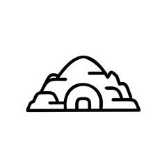 Igloo Line Art Icon Simple Winter Shelter Snow House Arctic Home Hadmade vector