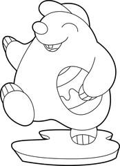 Mole Easter Easter egg Running Animal Vector Graphic Art Illustration