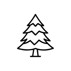 Fototapeta premium Simple Line Art Christmas Tree Icon Illustration Handmade Design Element vector