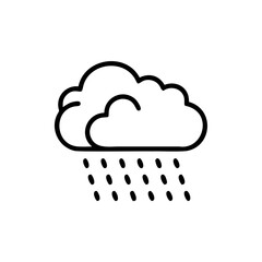 Rain Cloud Icon Line Art Simple Weather Graphic Handmade Design Element clouds