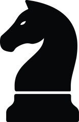 Silhouette chess knight piece simple graphic game Vector Illustration