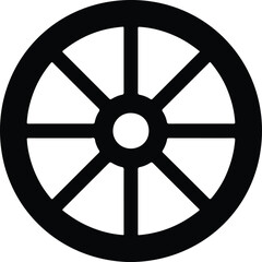 Obraz premium Silhouette Dharma wheel buddhism symbol sign religion icon Vector Illustration