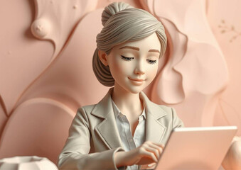 Female Accountant Crunching Numbers on Laptop

