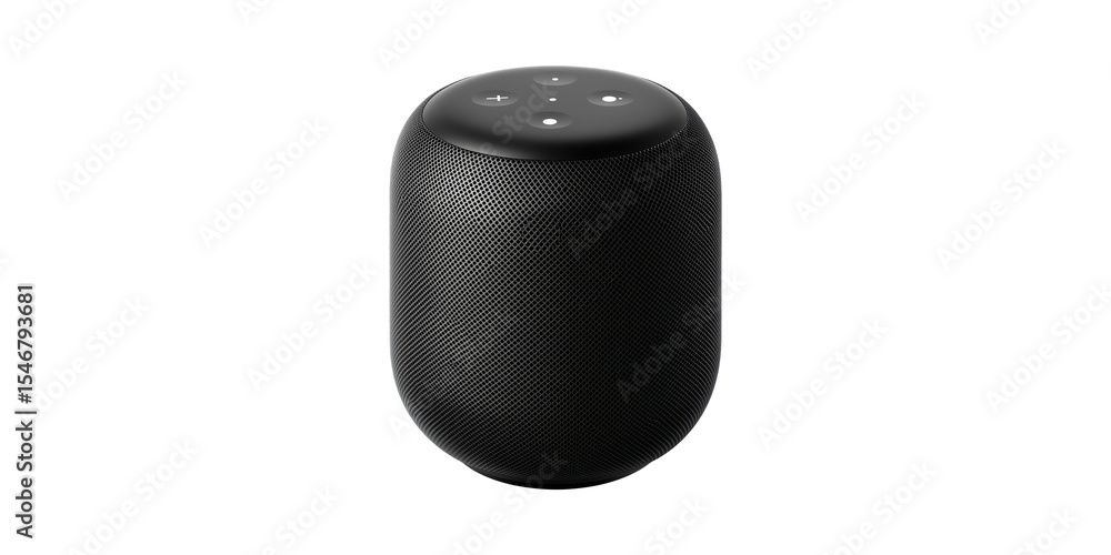 Poster smart wireless speaker with control buttons. portable audio device for music and voice commands isol