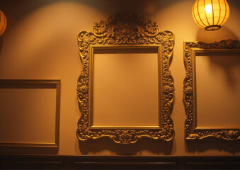 vintage gold frame on the wall