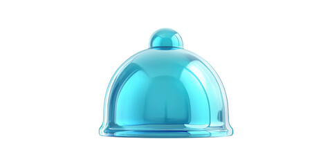 Fototapeta premium Transparent blue glass dome isolated on transparent background