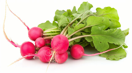 Radishes isolated on white background