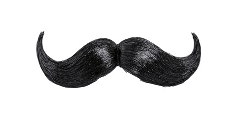 Black Handlebar Mustache . Symbol Of Masculinity And Style Isolated On Transparent Background